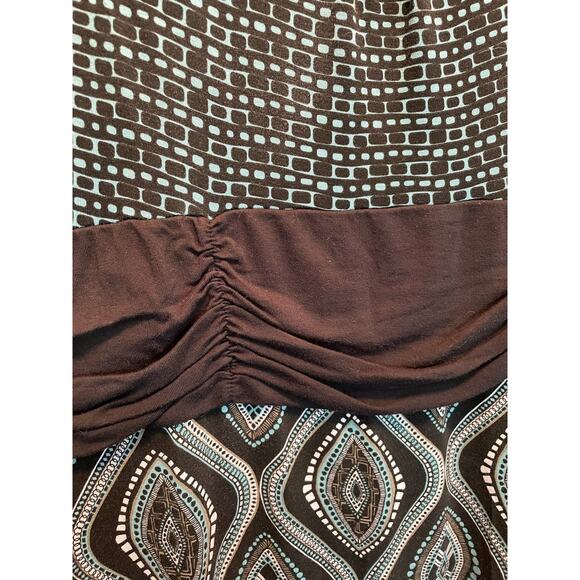 Athleta Green Geometric Pattern Fit n Flare Dress Size Medium - Picture 7 of 7